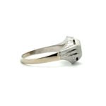 Vintage 18K W Gold Etched Design APP 0.25ct Round Diamond Unisex Wedding Ring Size 7.5 - Image 2