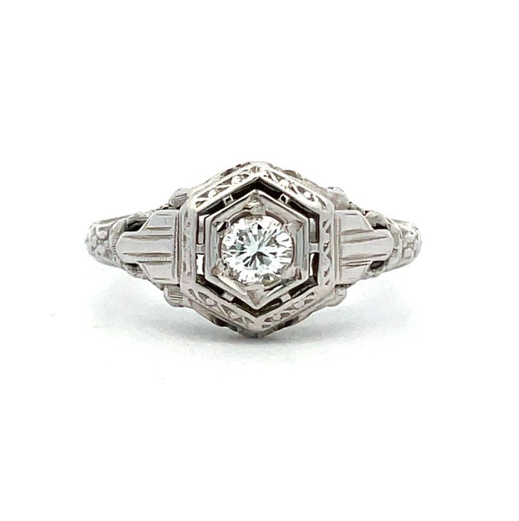 B10395_695_81ow5shq0y8_2025-04-26-12-48-45_edited__99498 Vintage 18k White Gold Approx .15ct Diamond Engagement Ring Size 5 - Image 1