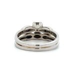 Vintage 14k White Gold Approx .16ct Round Diamond Soldered Wedding Set