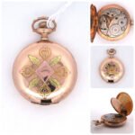Antique 1911 Os 15j Elgin Multicolor GF Case & Hand Painted Dial