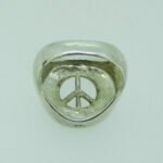 Sterling Silver Large Statement Cut Out Peace Design Ring Size 8 1/2 - Image 2