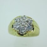 14k Yellow Gold Approx .50ct TW Round Brilliant Cut Diamond Men's Ring Size 12 - Image 2