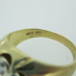 14k Yellow Gold Approx .50ct TW Round Brilliant Cut Diamond Men's Ring Size 12 - Image 3