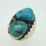 Sterling Silver Blue Green Turquoise Ring Size 11.5 - Image 3