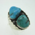 Sterling Silver Blue Green Turquoise Ring Size 11.5 - Image 2