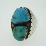 Sterling Silver Blue Green Turquoise Ring Size 11.5