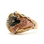 10K Black Hills Gold Harley-Davidson Motor Cycle Ring Size 9.25 - Image 2