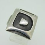 Sterling Silver Signet Initial Monogram D Ring Size 9.5