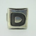 Sterling Silver Signet Initial Monogram D Ring Size 9.5 - Image 3