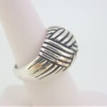 Sterling Silver Modern Unisex Weave Dome Design Ring Sz 7.5 - Image 3