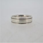 Sterling Silver Black Enamel Cross Band Unisex Ring Size 7.5 - Image 2