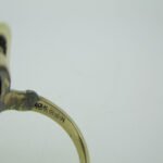 Vintage 10k Yellow Gold Abalone Fashion Ring with Filigree Accents Size 3 - Image 2
