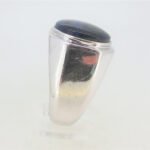 Sterling Silver Ring with Round Cabochon Boulder Opal Size 10.75 - Image 2