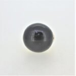 14K Yellow Gold Large Black Coral Sphere Unisex Fashion Ring Size 9.5