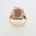 14K Yellow Gold Carnelian Cameo Solider Mens Fashion Ring Size 10 - Image 3