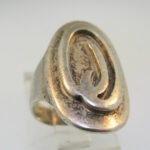 Vintage Sterling Silver Signet Ring Initial O Ring Size 3 - Image 2
