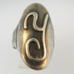 Vintage Sterling Silver Signet Ring Initial Y Ring Size 8 3/4