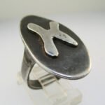 Vintage Sterling Silver Signet Ring Initial K Ring Size 8 1/4 - Image 3