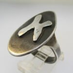 Vintage Sterling Silver Signet Ring Initial K Ring Size 8 1/4 - Image 2
