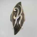 Vintage Sterling Silver Signet K Ring Size 6 1/4