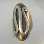 Vintage Sterling Silver Signet Initial N Ring Size 5 1/4