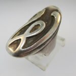 Vintage Sterling Silver Signet Initial W Ring Size 3 1/2 - Image 2
