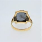 10K Two Tone Rose Yellow Gold Hematite Intaglio Solider Mens Ring Size 11 - Image 3