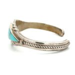 Native American Sterling Silver with Inlaid Fire Opal, Sugilite Purple Opal, Turquoise, and Onyx Cuff Bracelet - Image 2