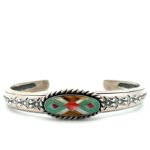 Carolyn Pollack Relios Sterling Silver Multi-Stone Inlay Cuff Bracelet