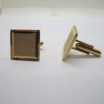 Square Gold tone Cufflinks and Tie tack - Image 2