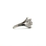 Vintage Platinum APP 1.5cttw Diamond Bypass Engagement Ring Size 5.5 - Image 2