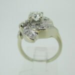 Vintage 14k White Gold Approx .50ct European Cut Diamond Ring Size 5 1/4 - Image 3