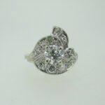 Vintage 14k White Gold Approx .50ct European Cut Diamond Ring Size 5 1/4