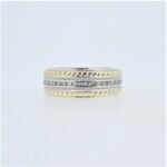 14K Two Tone Gold APP 1.0cttw Diamond Eternity Braided Edge Unisex Wedding Anniversary Band