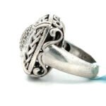 Sterling Silver Gail Scott Pave Diamond Weave Ring Size 6 - Image 2