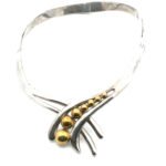 Sterling Silver Thick Mexican Modernist Vintage Choker