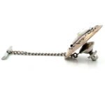 Sterling Silver White Buffalo Shadow Box Teardrop Tie Pin - Image 2