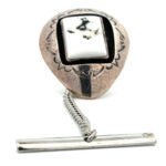 Sterling Silver White Buffalo Shadow Box Teardrop Tie Pin