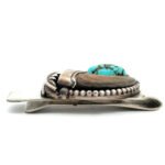 Navajo Sterling Silver Bear Claw and Turquoise Money Clip - Image 3