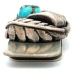 Navajo Sterling Silver Bear Claw and Turquoise Money Clip - Image 2