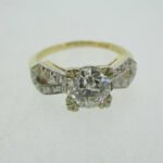 Vintage 14k Yellow Gold 1.02ct European Cut Diamond Ring Size 5 3/4 - Image 2