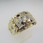 10k Yellow Gold Approx .50ct Round Brilliant Cut Diamond Masonic Ring Size 11 3/ - Image 3