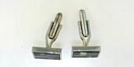 Silver Tone Metal with Black Onyx and Abalone Cufflinks - Image 2