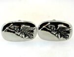 Silver Tone Metal with Angel Cufflinks