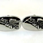 Silver Tone Metal with Angel Cufflinks