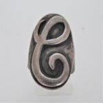 Sterling Silver Signet Initial Monogram C Ring Size 5 - Image 2