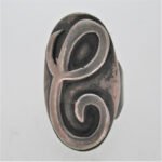 Sterling Silver Signet Initial Monogram C Ring Size 5