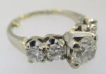 Vintage 1920’s 14k White Gold Approx. 1.0-1.1ct European Cut Diamond Ring with 4 .12ct European Cut Diamond Accents. Size 5 ½* - Image 3