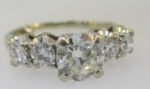Vintage 1920’s 14k White Gold Approx. 1.0-1.1ct European Cut Diamond Ring with 4 .12ct European Cut Diamond Accents. Size 5 ½* - Image 2