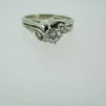 14k White Gold Approx 1/3ct Round Brilliant Cut Diamond Wedding Ring Size 6 - Image 2